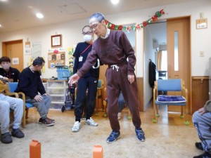 1月レクリエーション輪投げ・節分